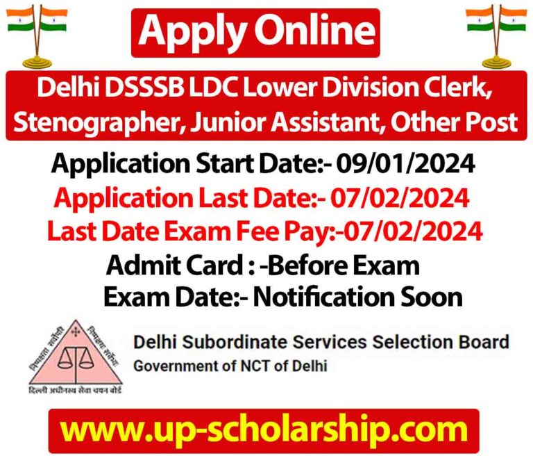 Delhi DSSSB LDC Lower Division Clerk, Stenographer, Junior Assistant, Other Post