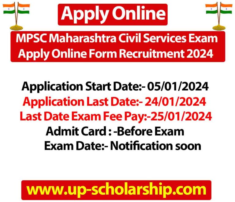 MPSC Maharashtra Civil Services Exam Apply Online Form Recruitment 2024