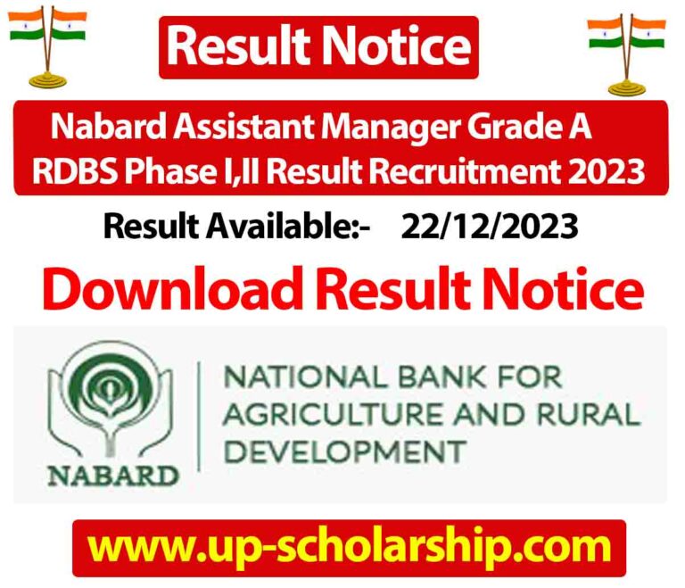 Nabard Assistant Manager Grade A RDBS Phase I,II Result Recruitment 2023