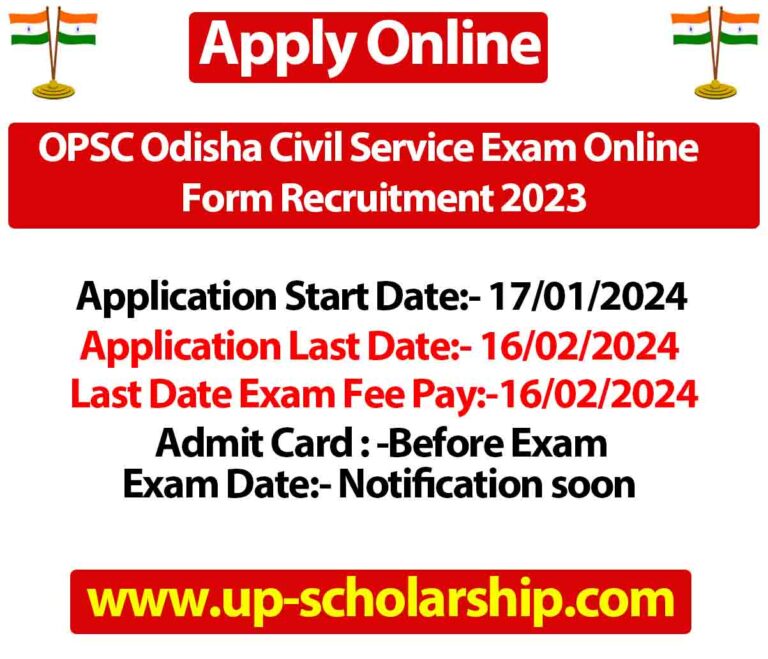 OPSC Odisha Civil Service Exam Online Form Recruitment 2023