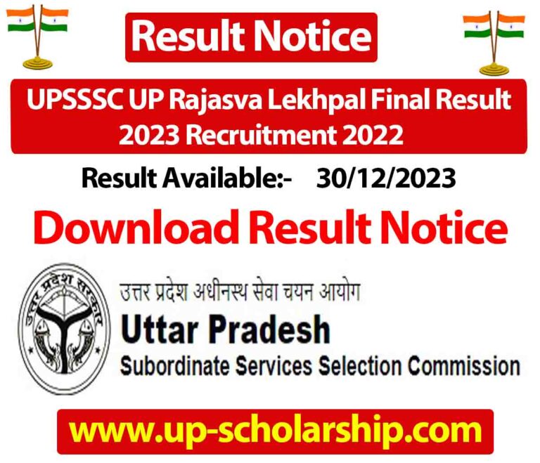 UPSSSC UP Rajasva Lekhpal Final Result 2023 Recruitment 2022