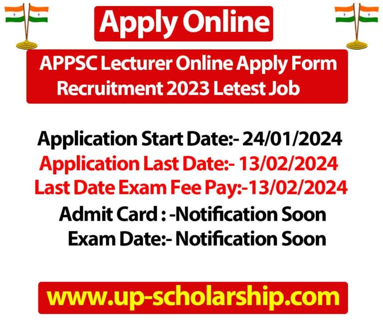 APPSC Lecturer Online Apply Form Recruitment 2023 Letest Job
