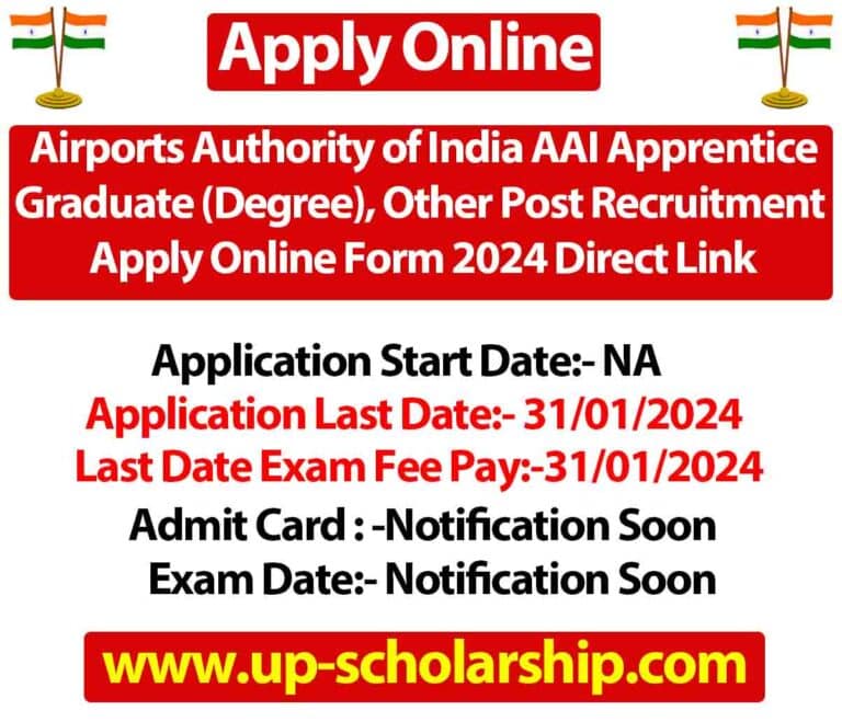 Airports Authority of India AAI Apprentice Graduate (Degree), Other Post Recruitment Apply Online Form 2024 Direct Link Available