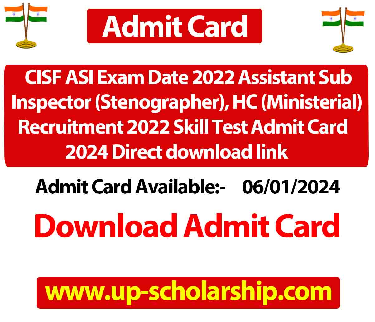 CISF ASI Exam Date 2022 Assistant Sub Inspector (Stenographer), HC ...