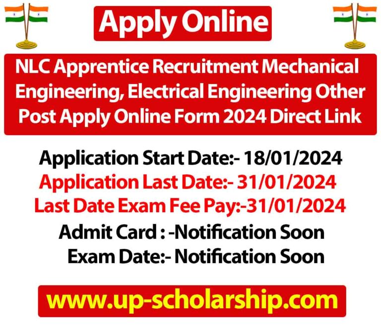 NLC Apprentice Recruitment Mechanical Engineering, Electrical Engineering Other Post Apply Online Form 2024 Direct Link