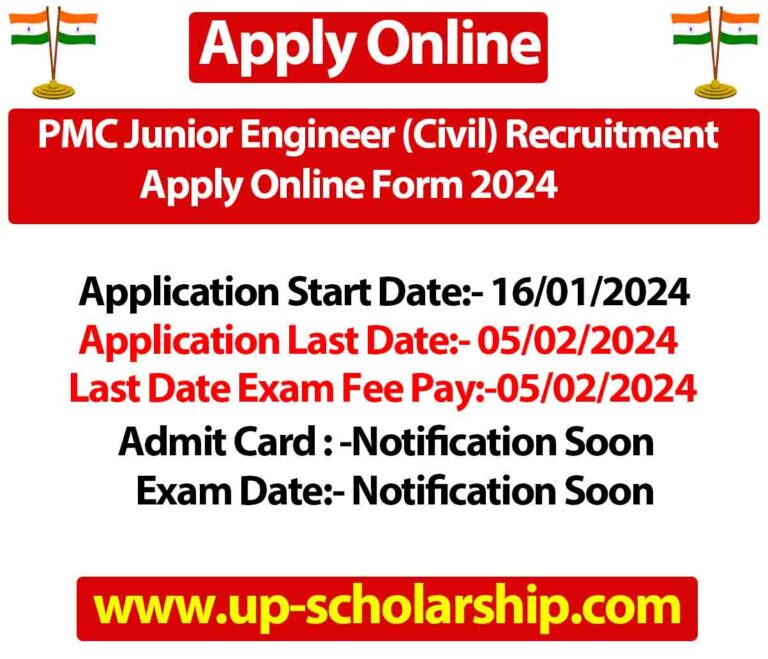 PMC Junior Engineer (Civil) Recruitment Apply Online Form 2024 Total Post 113
