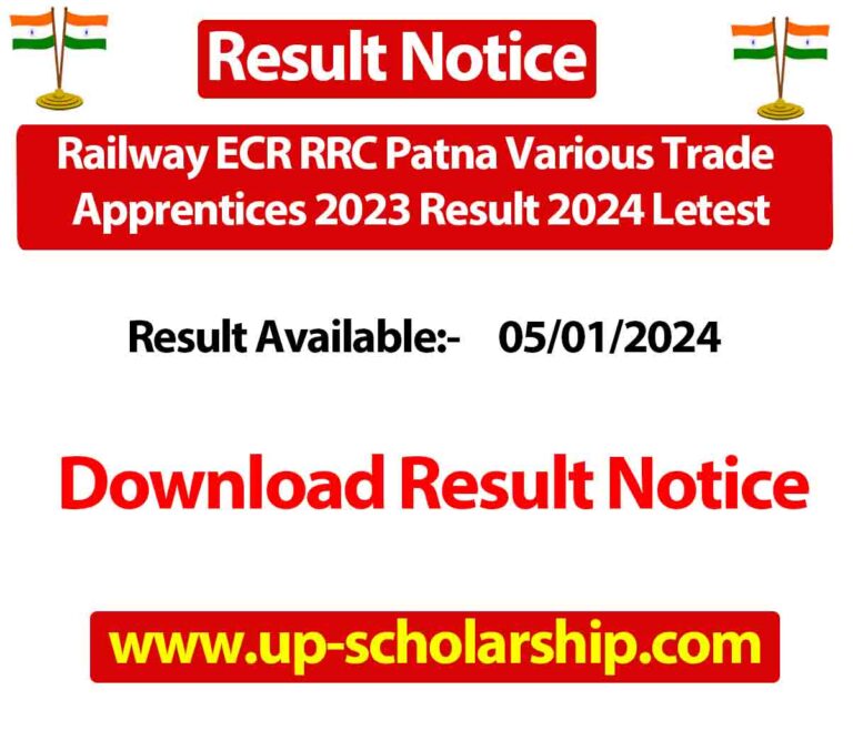 Railway ECR RRC Patna Various Trade Apprentices 2023 Result 2024 Letest Update