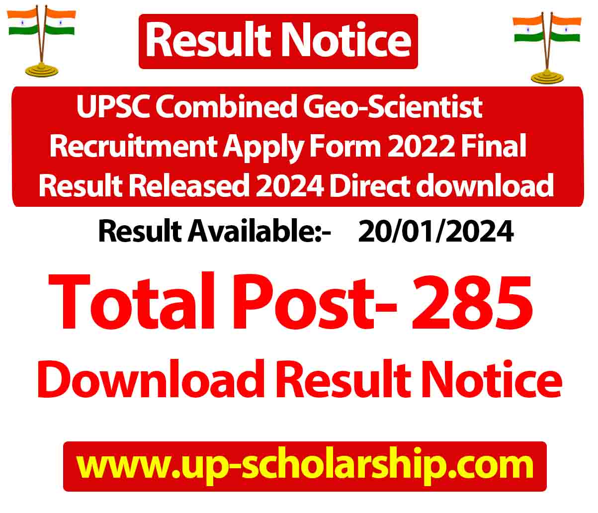 Upsc Combined Geo Scientist Recruitment Apply Form Final Result Released Direct