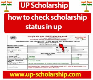 how to check scholarship status in up